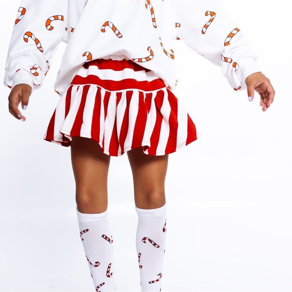 Minimalist Folk Co Red and White Striped Skirt Sz 5Y